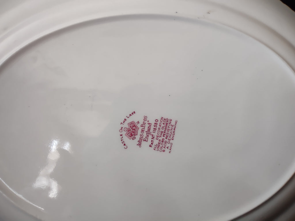 Vintage Castle On The Lake Johnson Serving Platter English Countryside (lot 5702