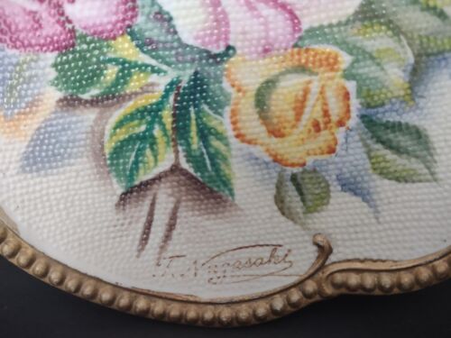 Japan Nagasaki Moriage Plate Rose (lot 754)