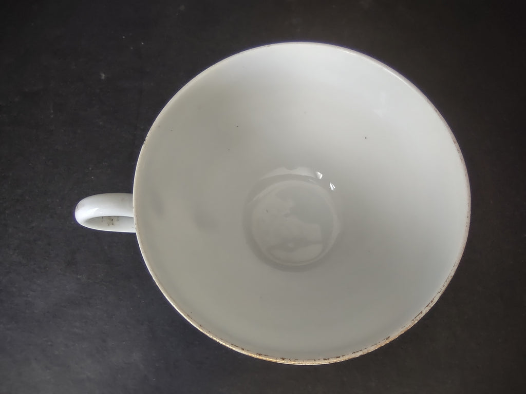 T & V Limoges France Tea Cup ONLY Gold Black Decor (lot 1066)
