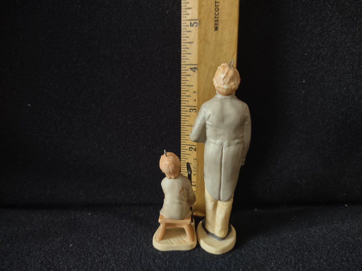 Vintage Hallmark 1991 Bob Cratchit Tiny Tim Porcelain Christmas Ornaments [8182n]