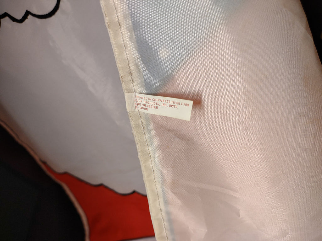 Vintage Double Sided Christmas Avon Santa Nylon Flag 29"x 21" (lot 3384)