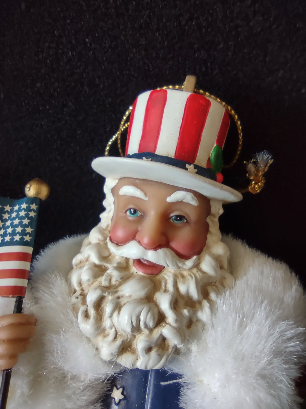 Vintage World of Santas American Santa Christmas Ornament Flag Toy Sack [8191n]