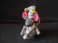 Vintage Steinbach Mouse Wood Christmas Ornament Germany Purple Scarf [8196n]
