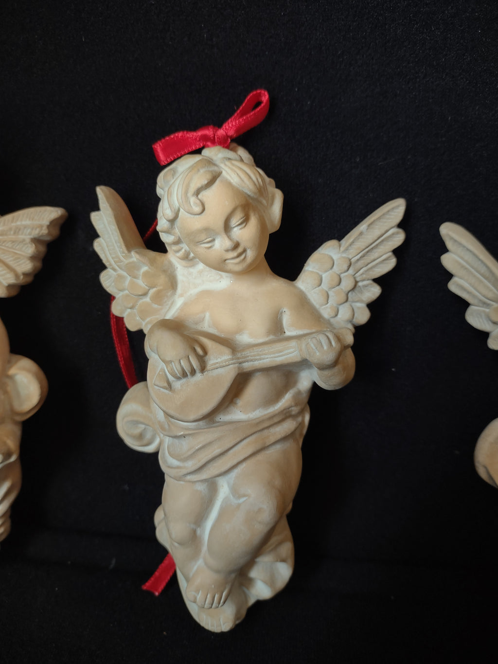 Set of 3 Terracotta Angel Cherub Christmas Tree Ornament (lot 1647)