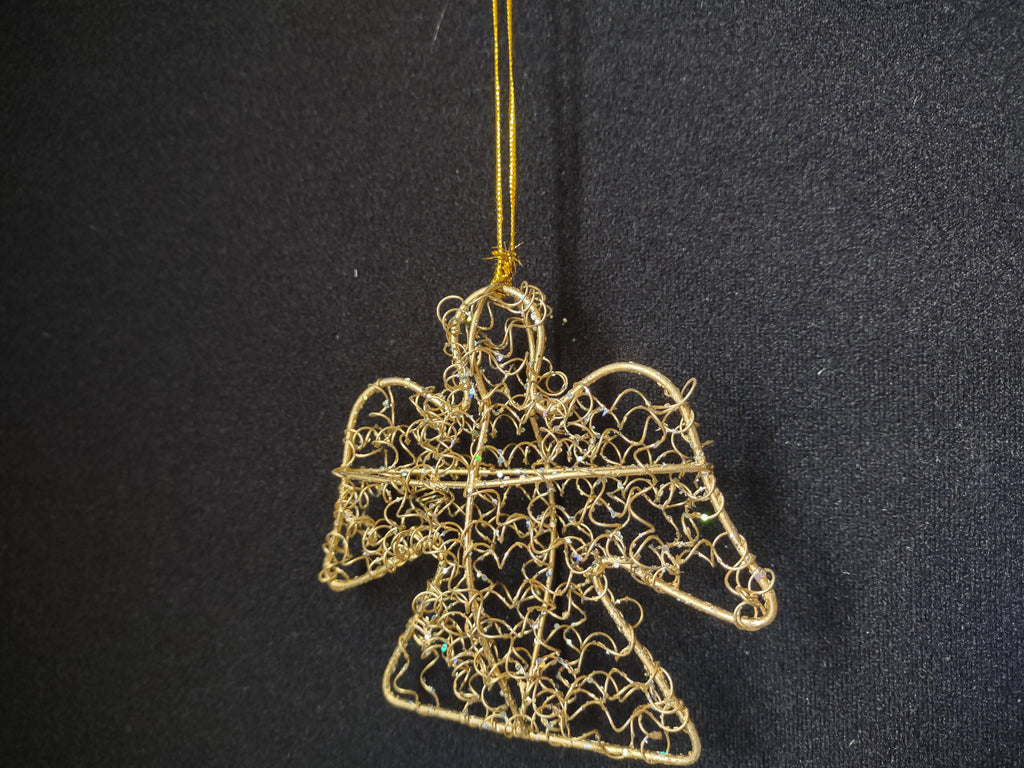 Lot of 12 Christmas 4" Angel Ornaments Golden Color (lot 1586)