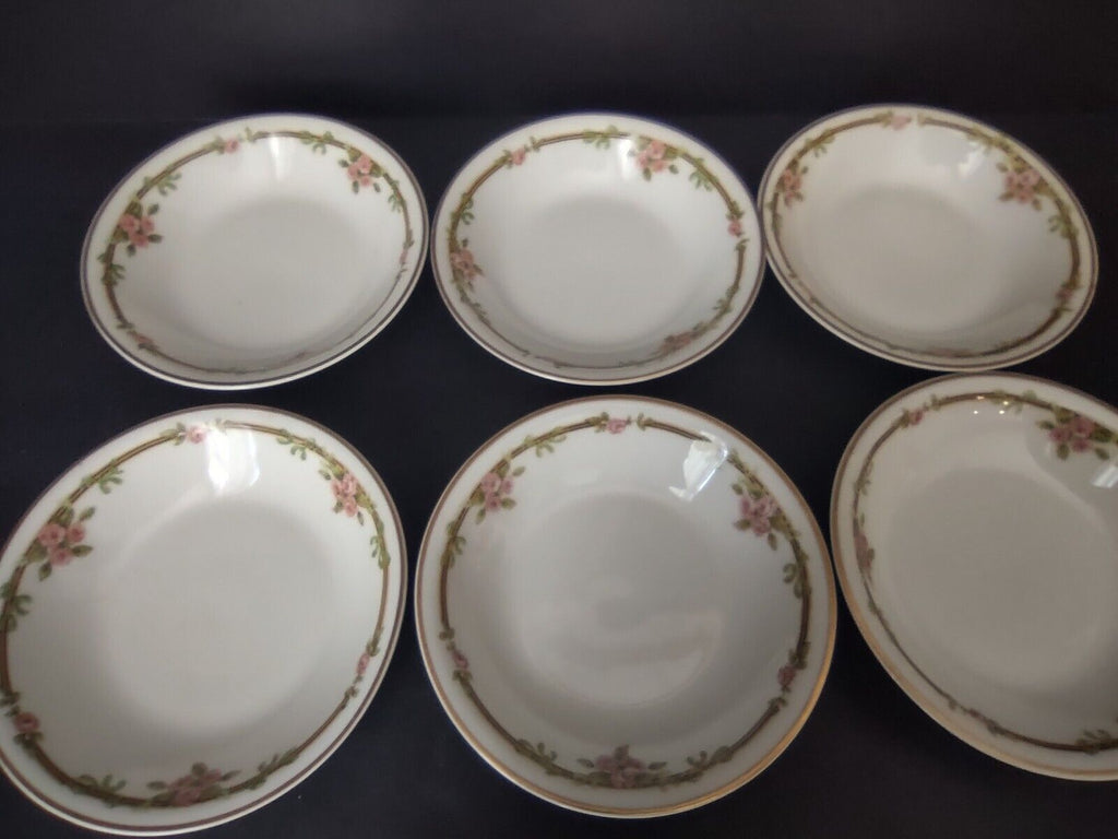 Haviland Limoges Schleiger 625 A Red Rose 6 x Coupe Plate 5" (lot 541)