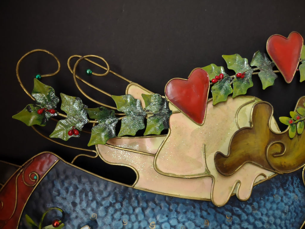 Vintage Christmas Peace Angel Metal Sign Wall Hanging 23"x14" (lot 3328)