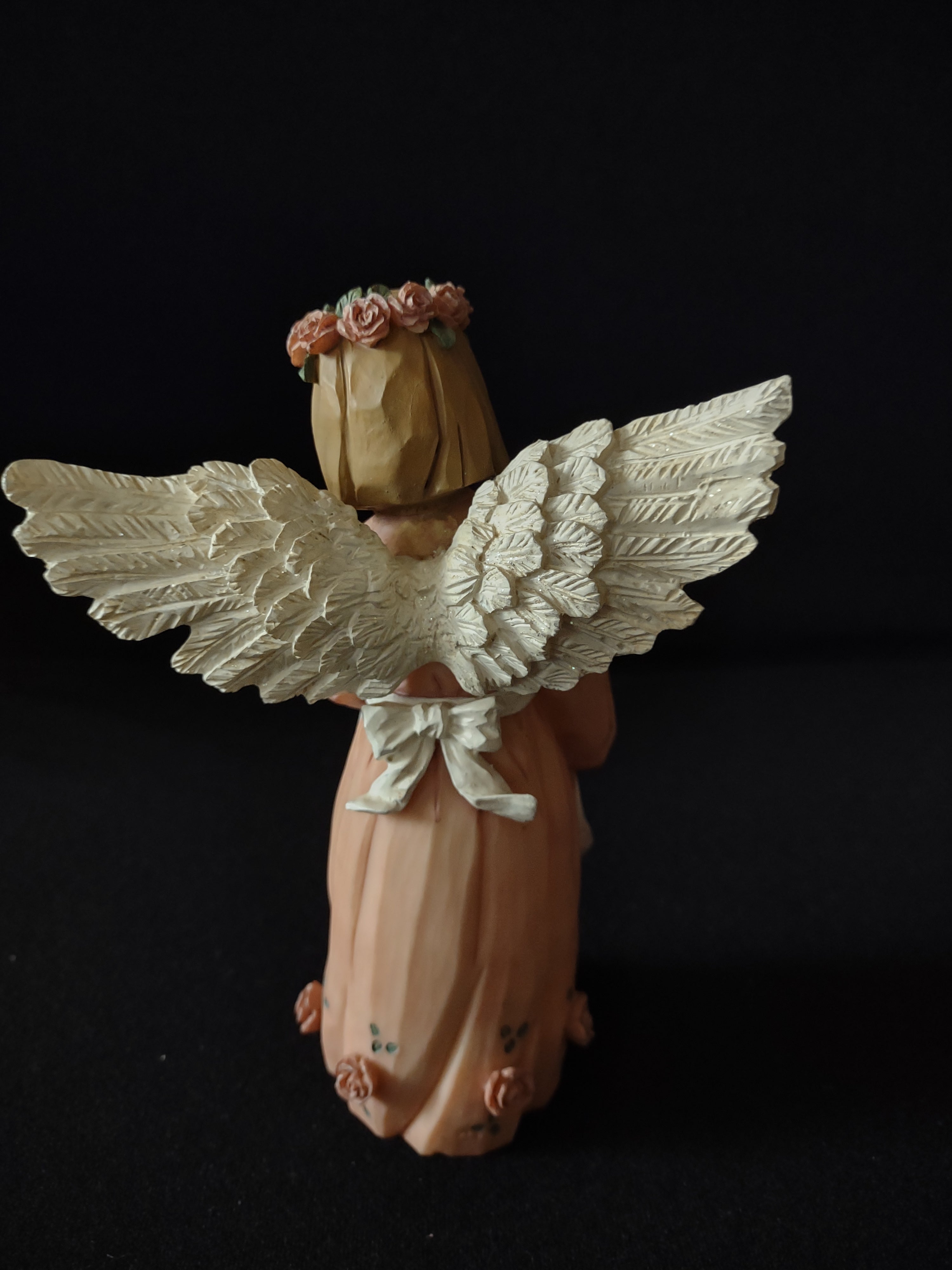Vintage Crazy Mountain 7" Pink Angel with Roses Blessing Apron (Lot 4777)