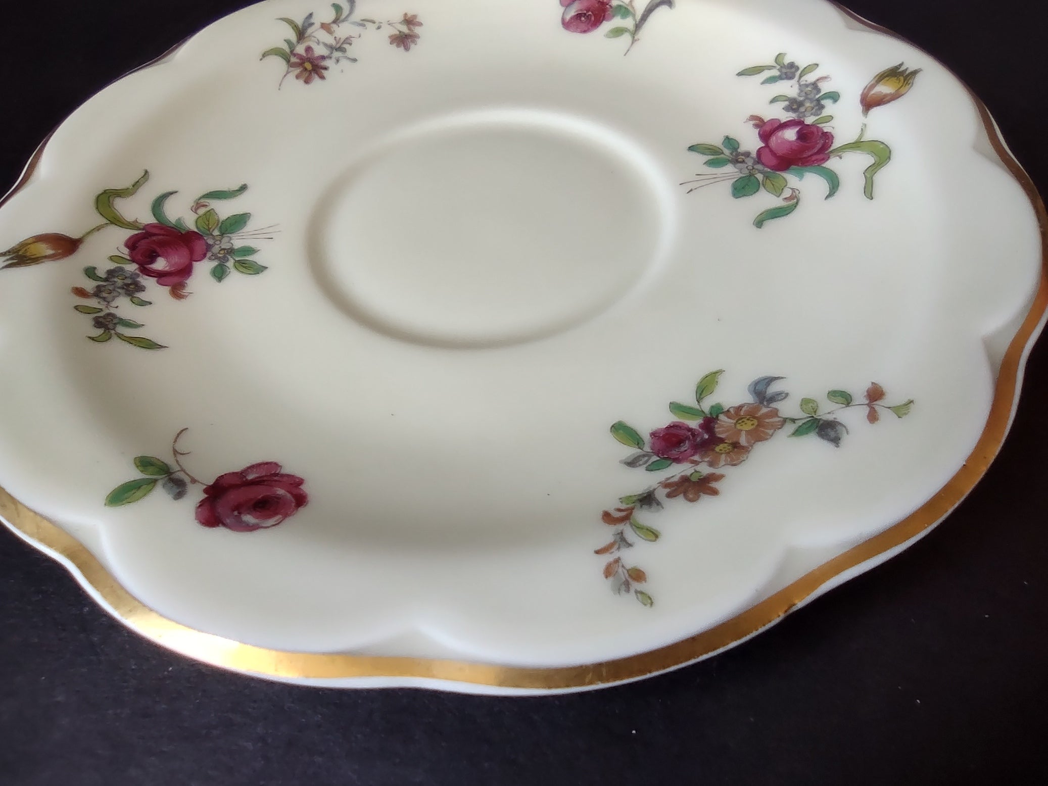 Haviland Limoges Saucer ONLY Peony Flower Cream Color (lot 928)
