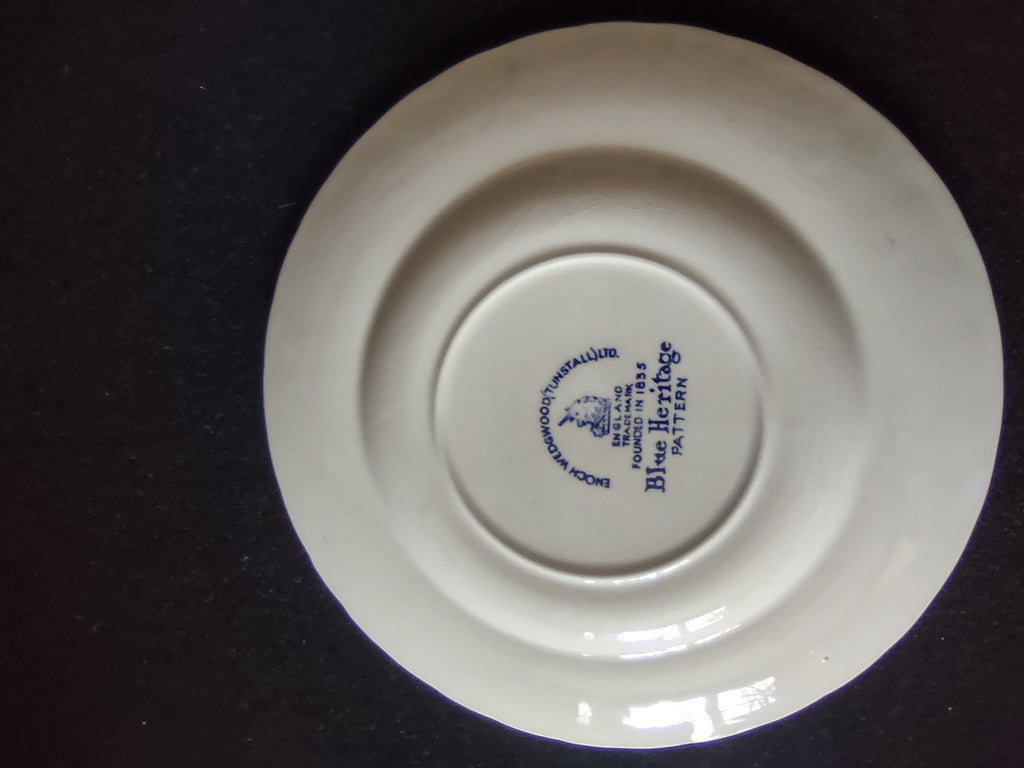 Vintage Enouch Blue Heritage Bread Butter Plate Ironstone England Set Of 4(5971)