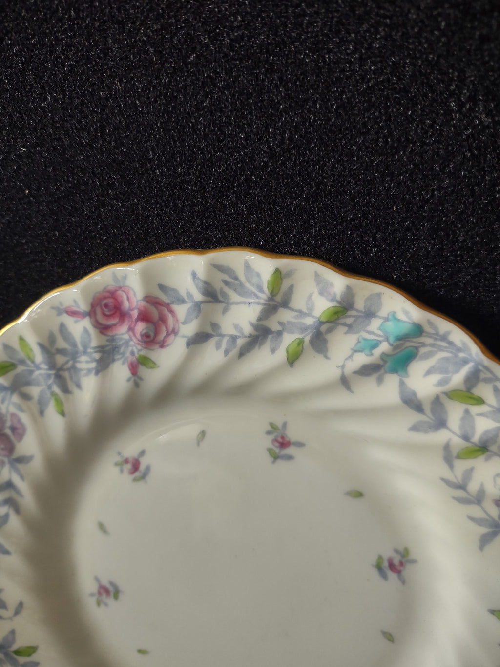 Vintage Minton Printemps Bread Butter Plate Bone China Floral Gold x 7 (Lot 5473
