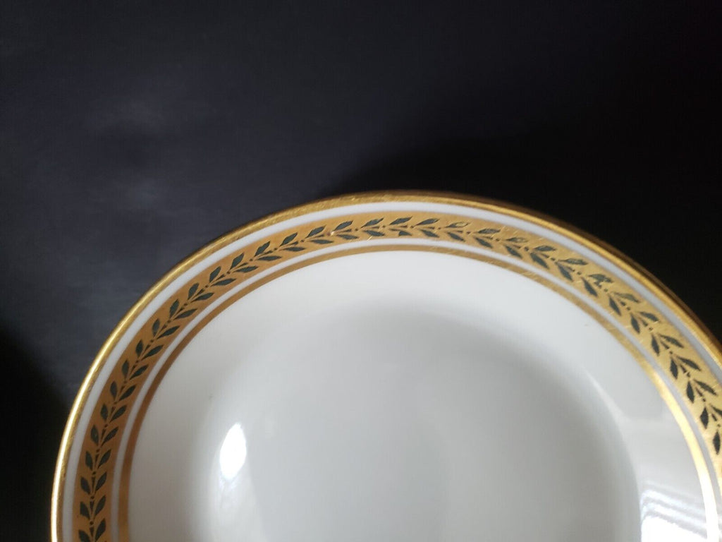JP Limoges France Gold Trim Green Laurel 2 x Small Bowl 5" (lot 598)