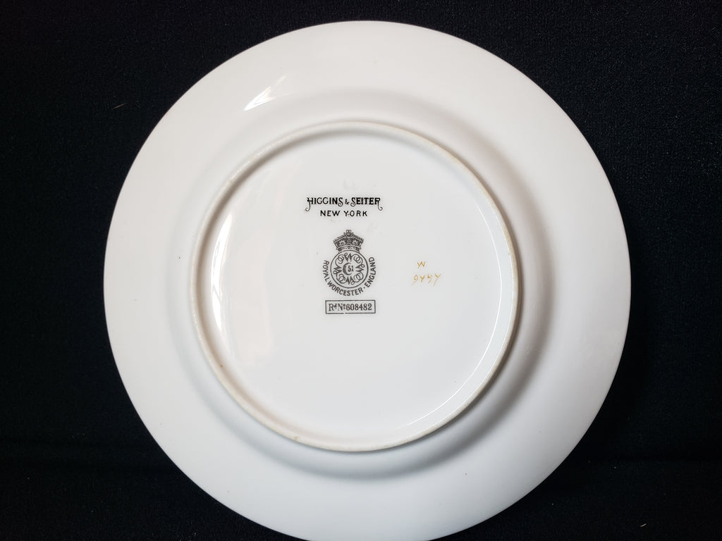Vintage Royal Worcester Black Higgins Seiter Butterfly Bread Plate 6" (lot 2117)