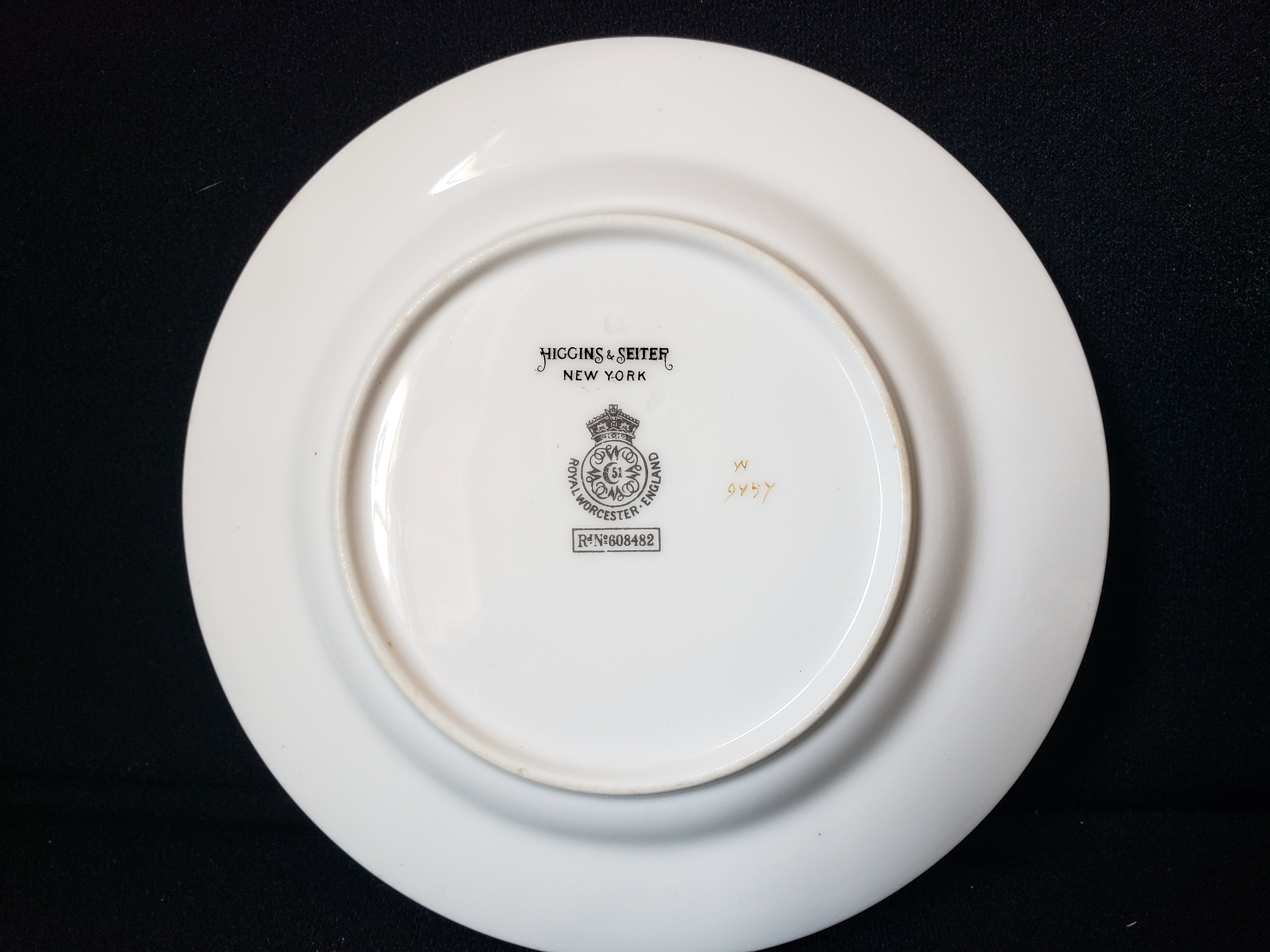 Vintage Royal Worcester Black Higgins Seiter Butterfly Bread Plate 6" (lot 2117)