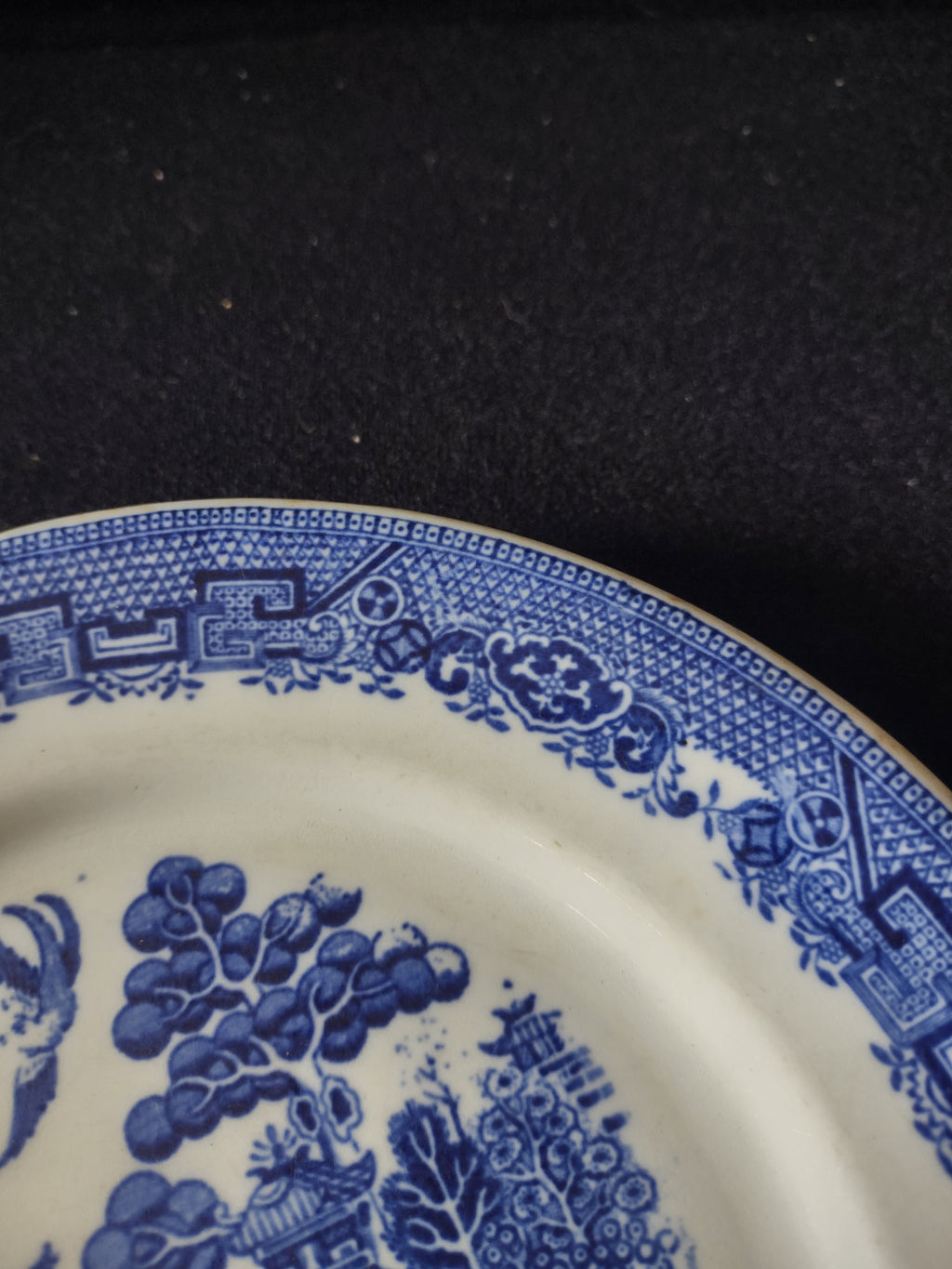 Vintage Wood & Sons Luncheon Plate Willow Blue White IMPERFECT (Lot 5589)