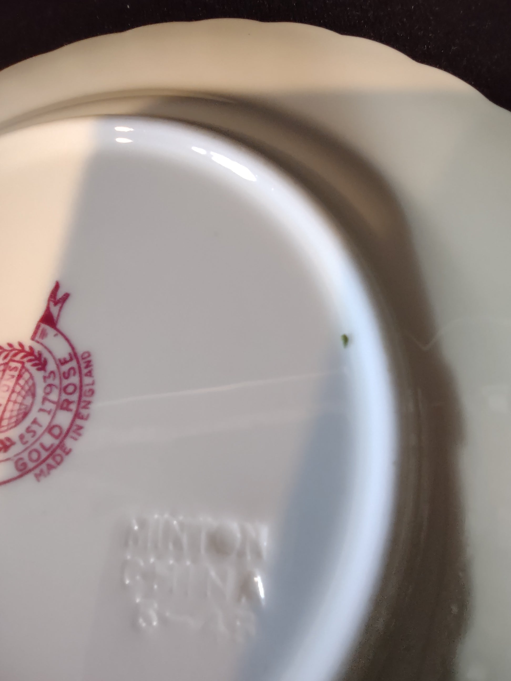 Vintage Minton Gold Rose Bread Butter Plate Bone China Gold Trim x 4 (Lot 5429)