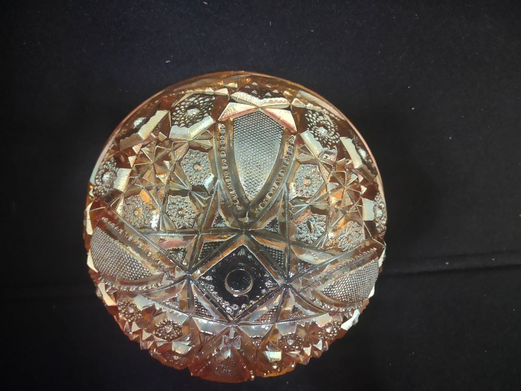 Vintage Collectible Carnival Glass Orange Marigold Bowl 8" (lot 138)