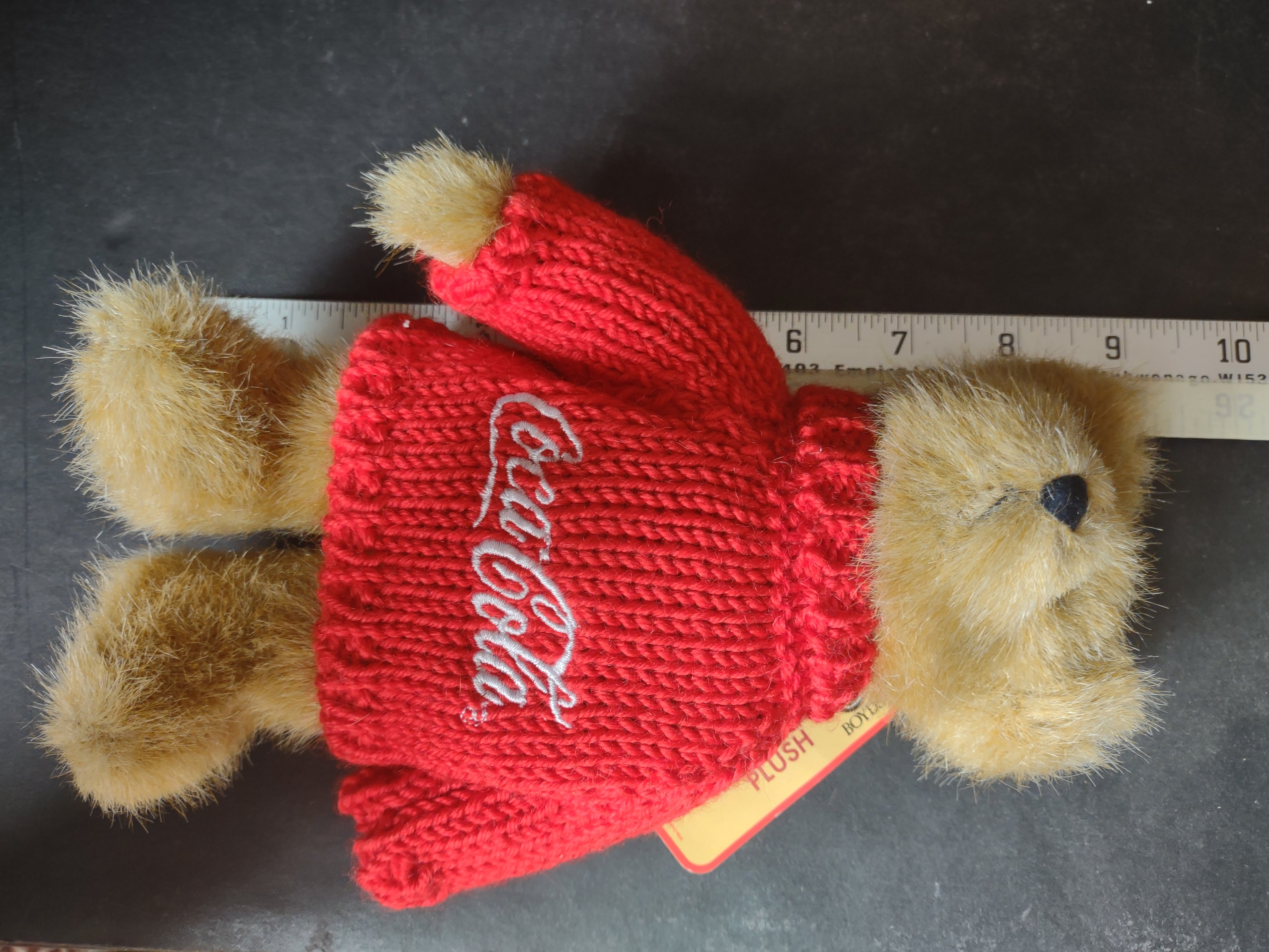 Vintage Collectible Coca-Cola Boyds Bear Plush Johnny Red Sweater 8" (lot 3128c)