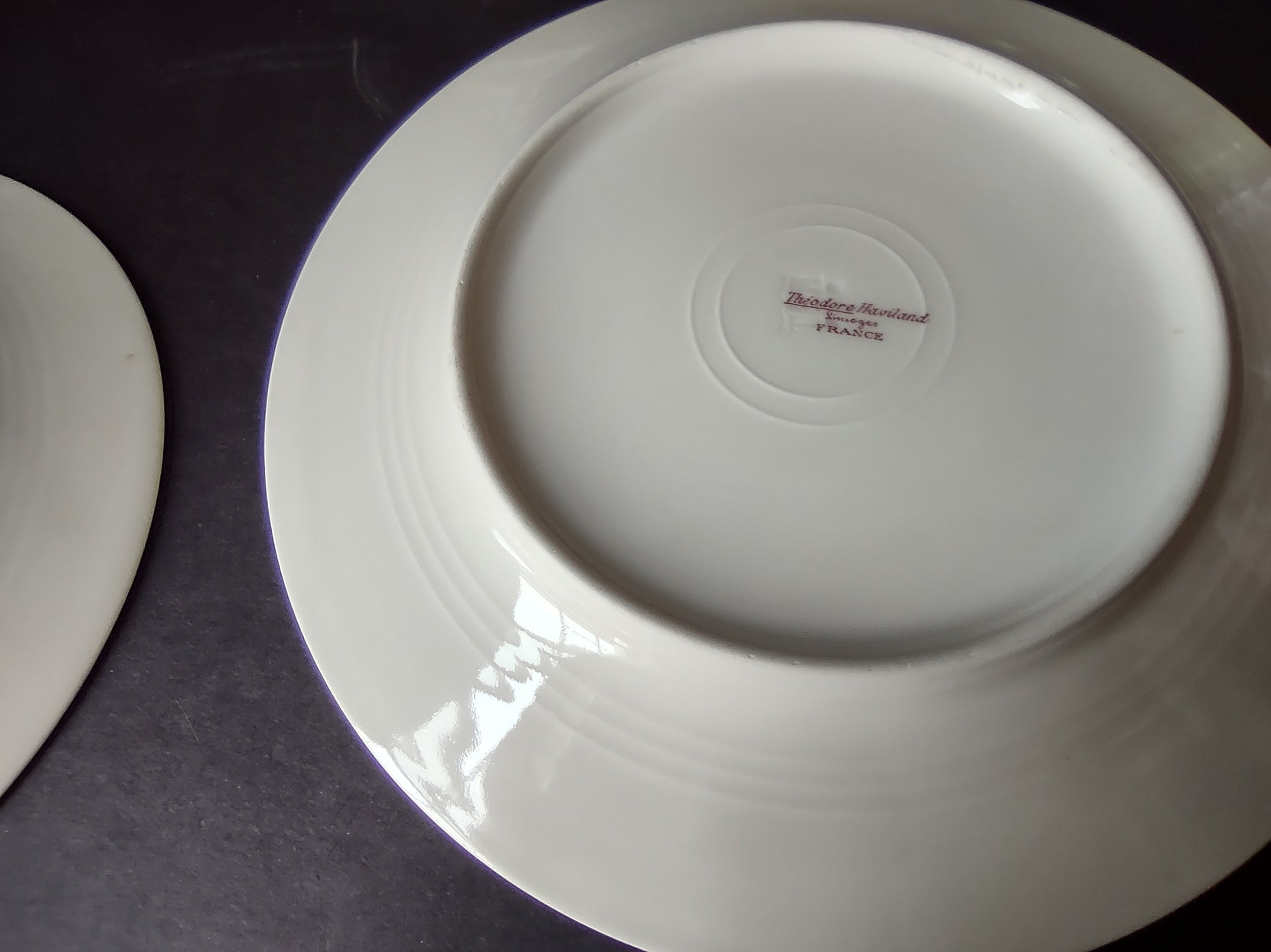 Haviland Limoges 4 x Salad/Dessert & 4 x Bread/Butter Plate Grey Moss (lot 919)