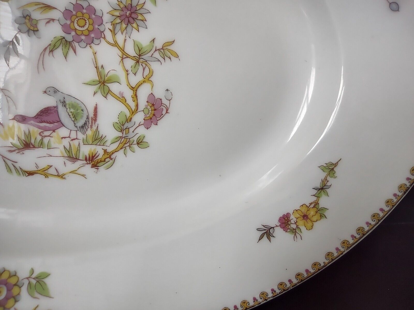 Haviland Limoges Old Abbey Rouen Spray Pheasant Serving Platter 13-1/2" (lot 347