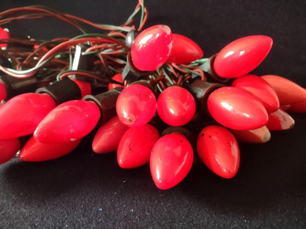 Vintage Christmas C9 String Lights 40 Sockets WORKS Has Been Repaired (lot 3296)