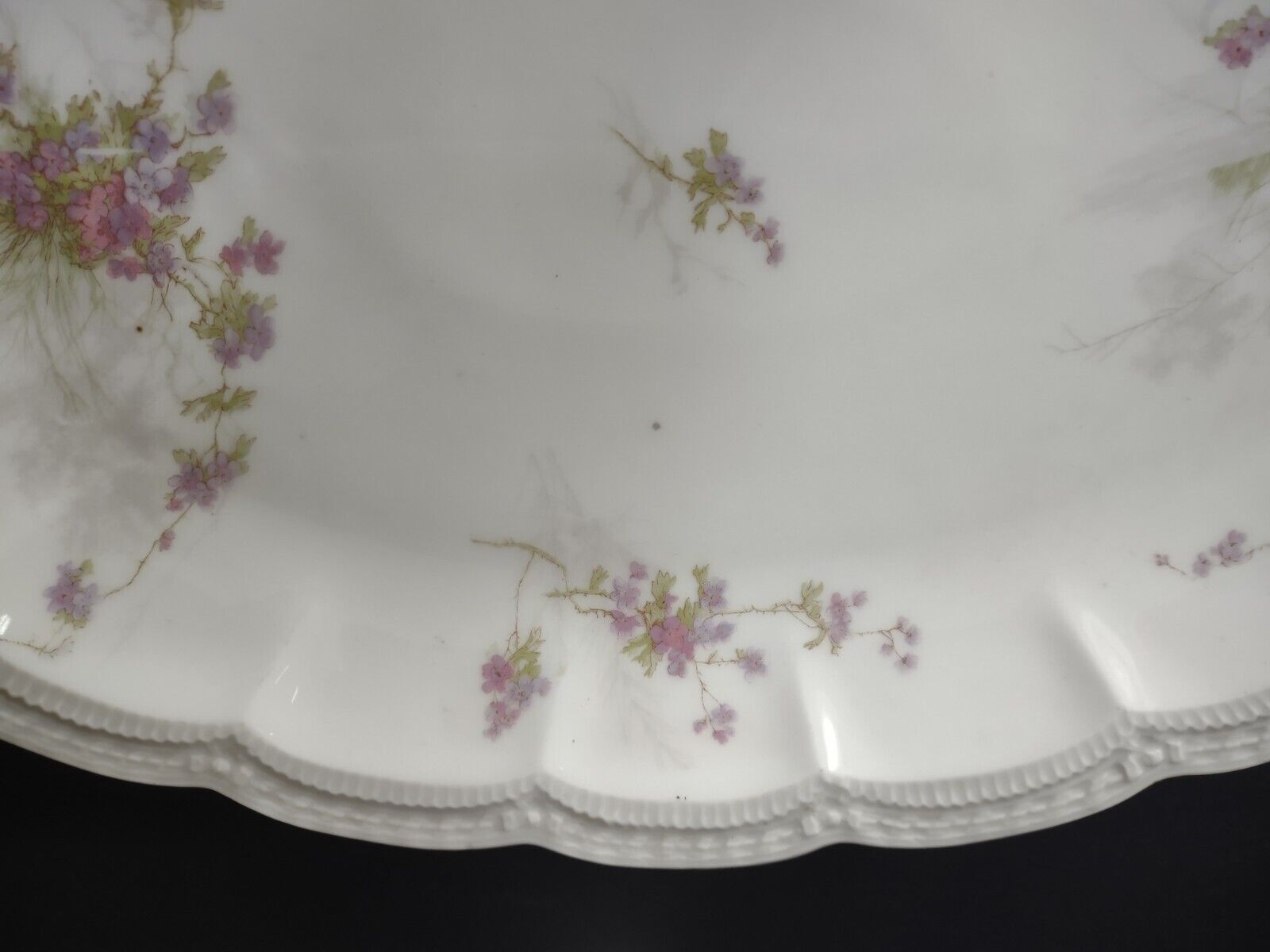 Haviland Limoges Gold Bows Purple Flowers Serving Platter 15-1/2" (lot 341)