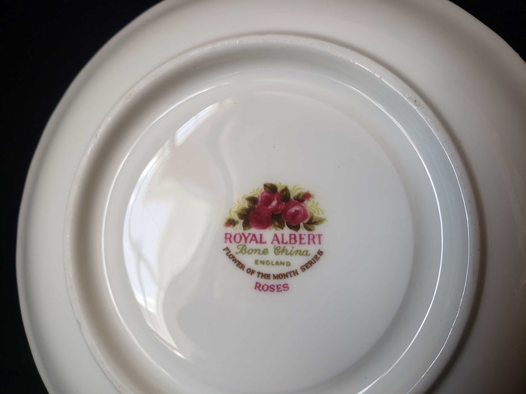 Vintage Royal Albert Bone Flower of the Month Roses Saucer ONLY (lot 2012)