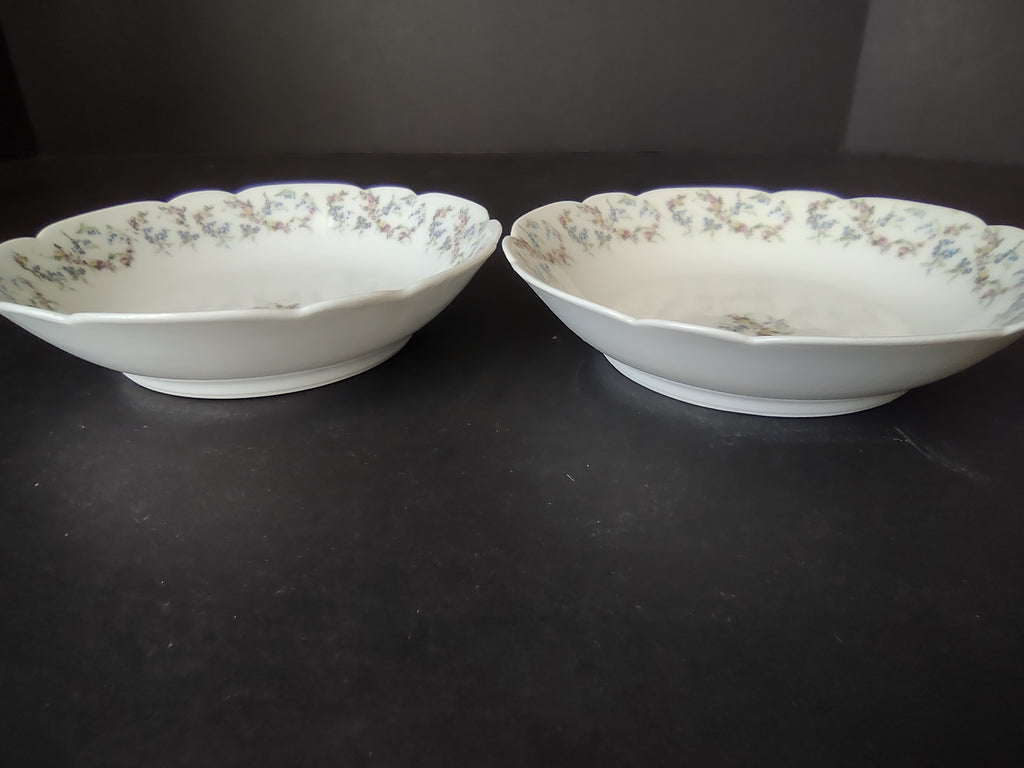 Haviland Limoges French Cottage Shabby Chic 2 x Cranberry Bowl Blue (lot 1117)