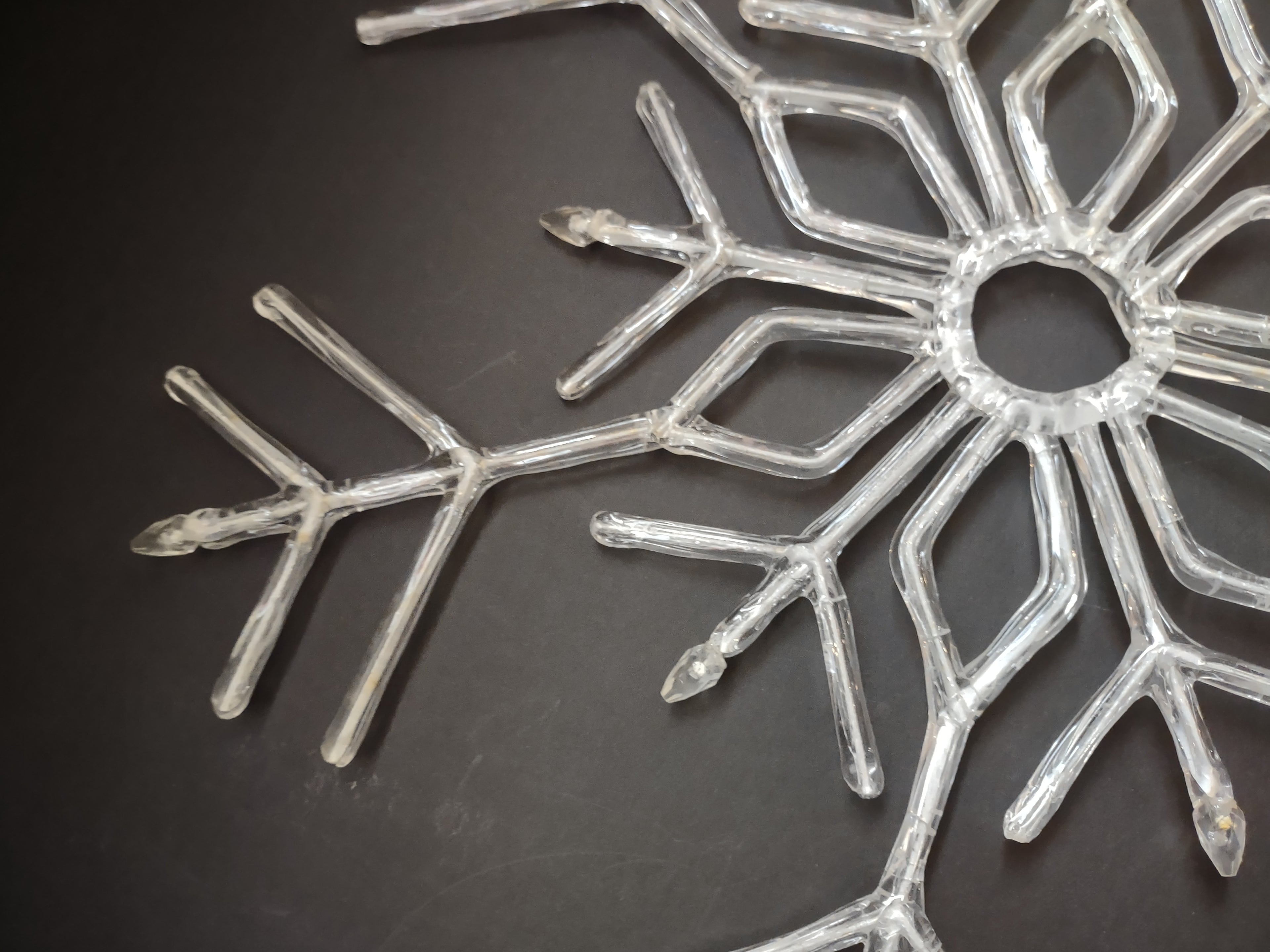 Vintage Christmas Plastic Snowflake 18" Set of 2 (lot 3340)