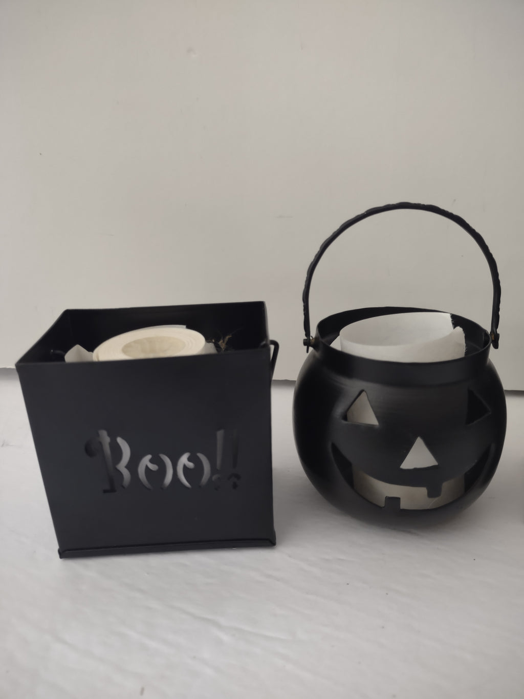 Halloween 31" Yard Stakes LED Light Metal Lantern Witch Boo Pumpkin Cat (Lot3605
