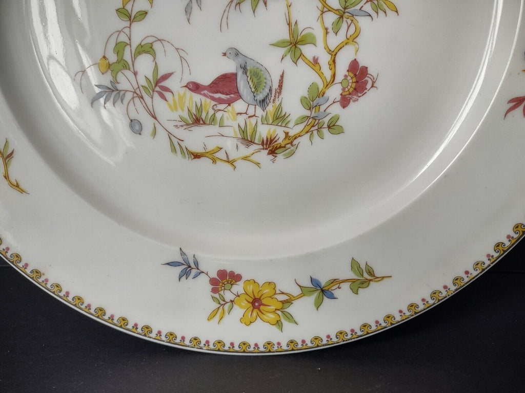 Haviland Limoges Old Abbey Rouen Spray Pheasant Dinner Plate 9-5/8" (lot 345)