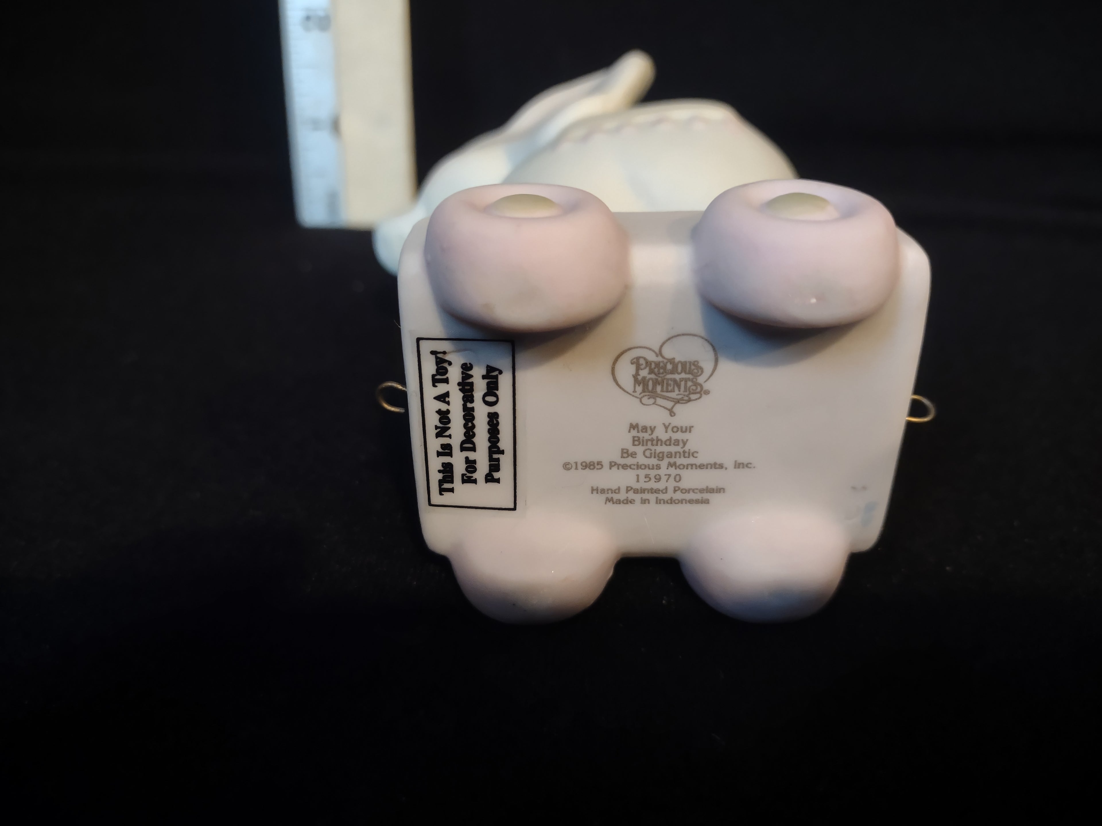 Precious Moments Birthday Train Year #4 Elephant Porcelain (lot 2557c)