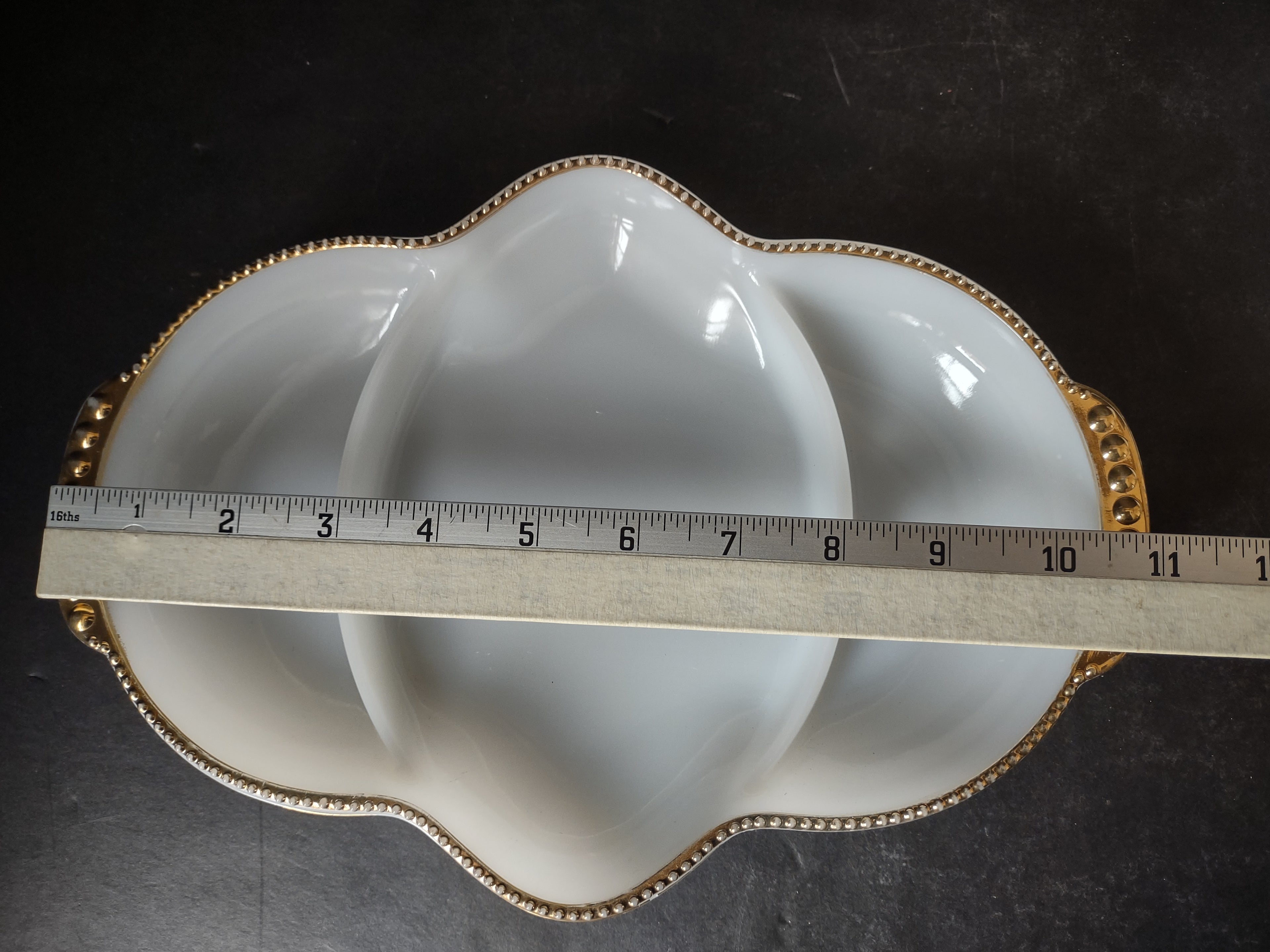 Vintage Set of 3 Serving Dish Fire King Milk Glass Anchor Hocking (lot 2596c)