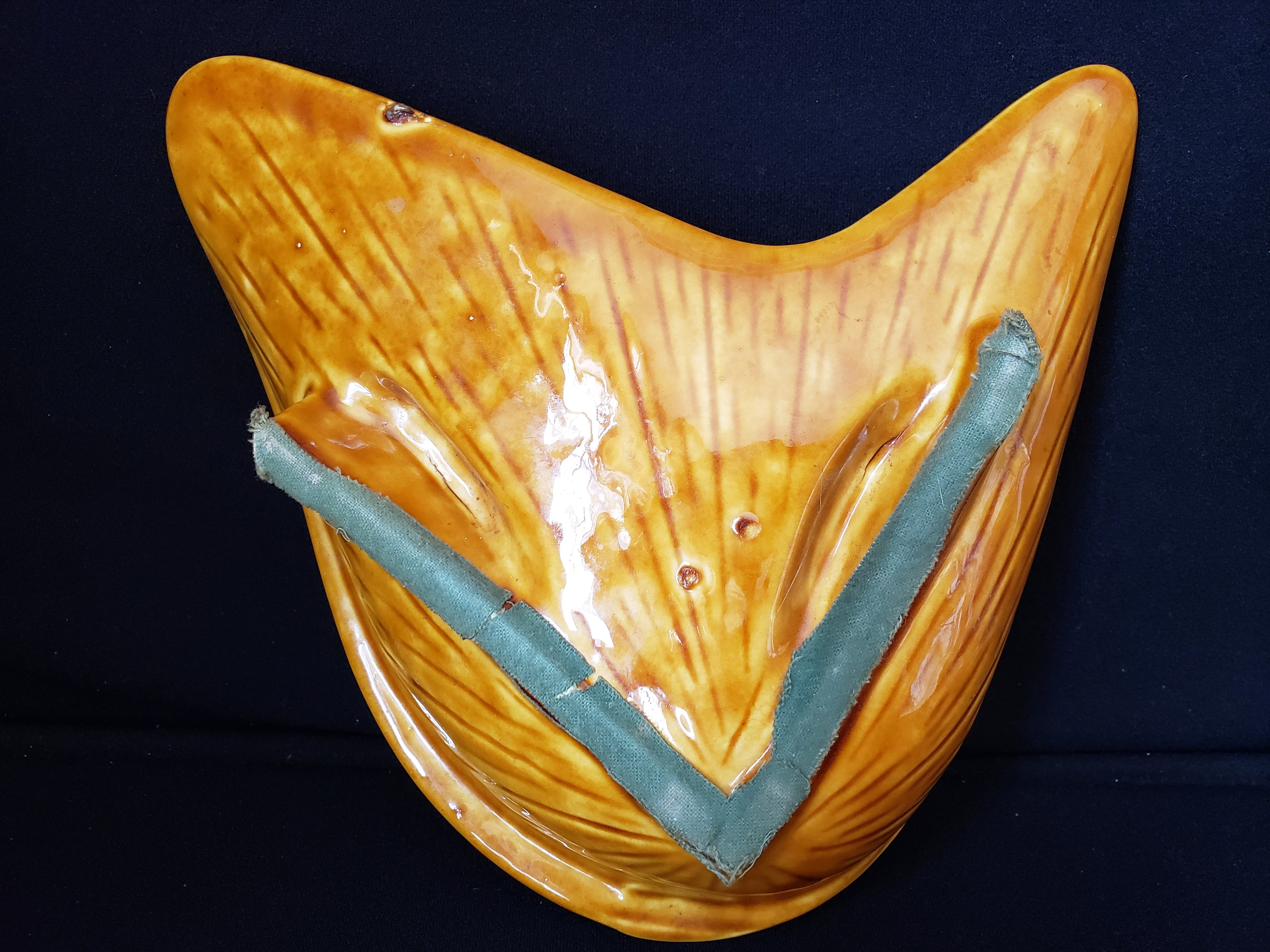 Ashtray Brown Orange Glazed Ceramic Vintage Retro 1970s Mid Century (lot 2156d)