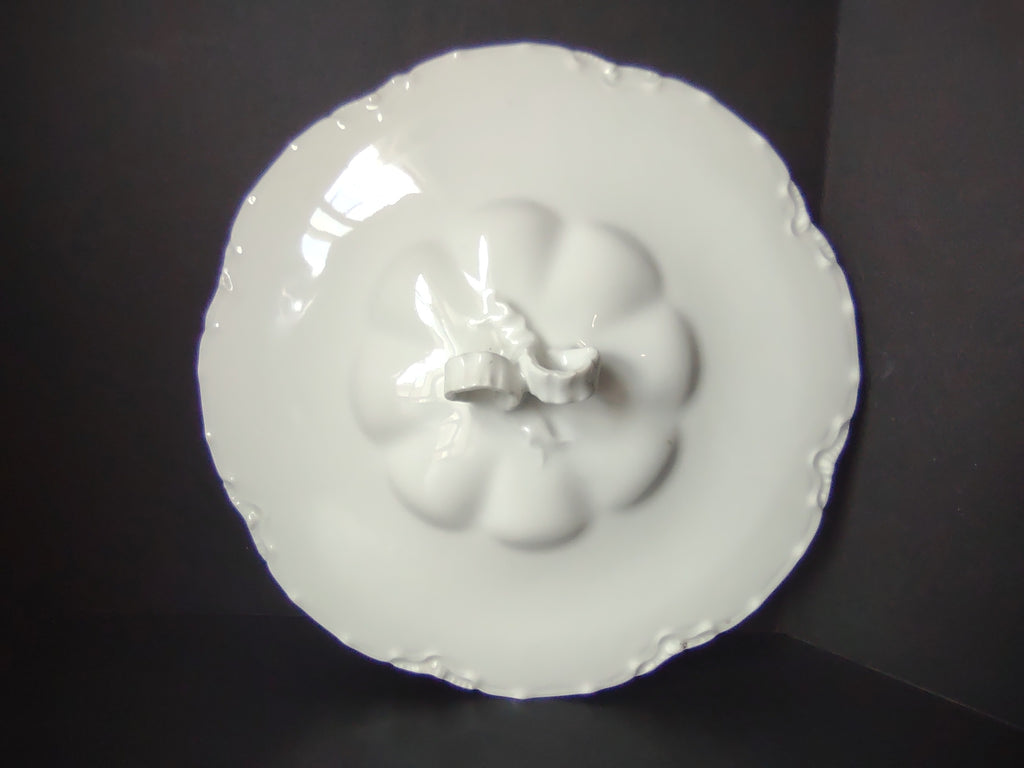 Haviland France Limoges Round LID ONLY for Serving Bowl Plain White (lot 1022)