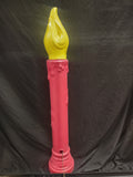 Vintage Christmas Blow Mold Candle Poinsettia Light Up 40" (lot 2322)