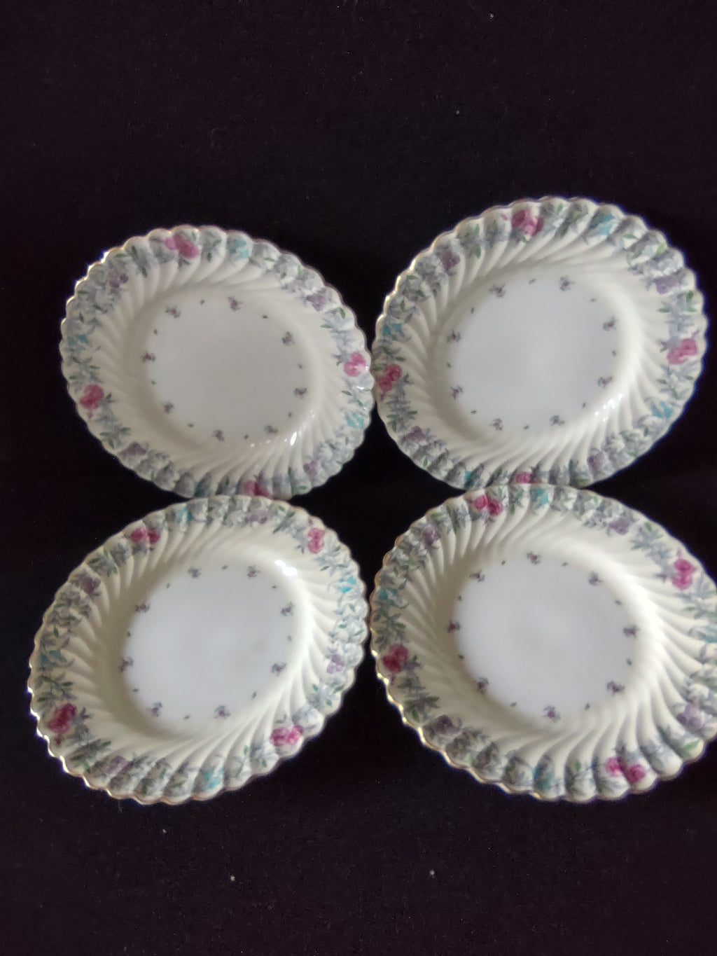 Vintage Minton Printemps Luncheon Plate Bone China Floral Gold Trim x4 (Lot 5471