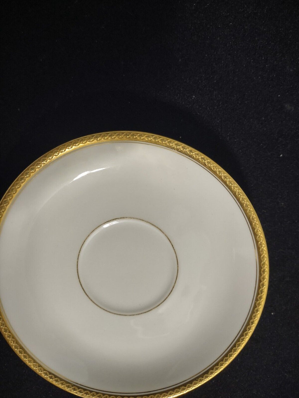087 Haviland Limoges France Cup and Saucer White & Gold Trim Wellesley S 112
