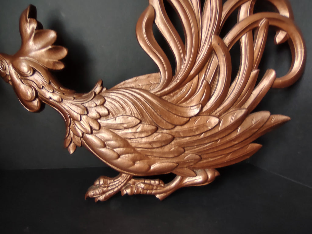 Vintage Syroco Kitchen Cottage Wall Roosters (lot 1771)