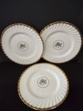 Vintage Minton Gold Rose Dinner Plate England Bone China Gold Trim x 3 (Lot 5426