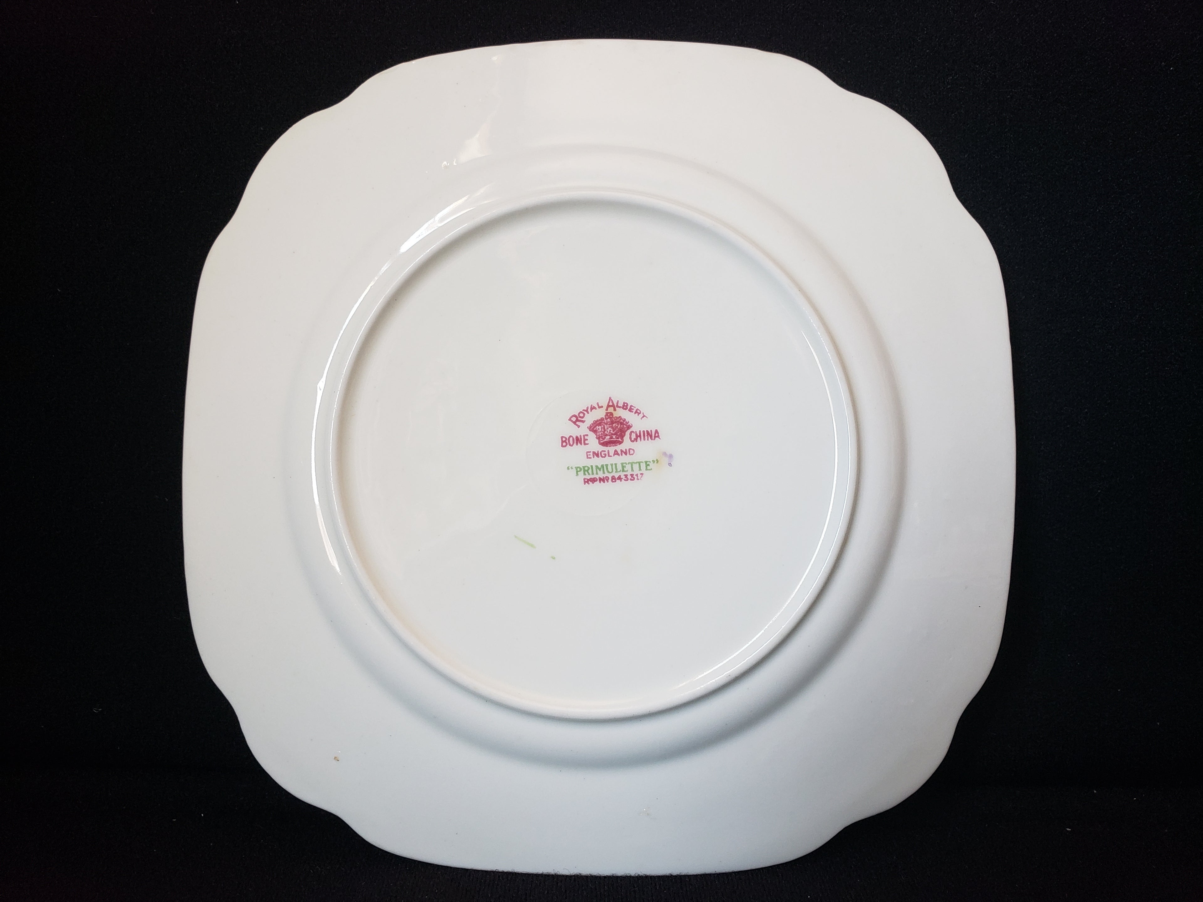 Vintage Royal Albert Primulette Square Dessert Plate 6-3/4" (lot 2029)