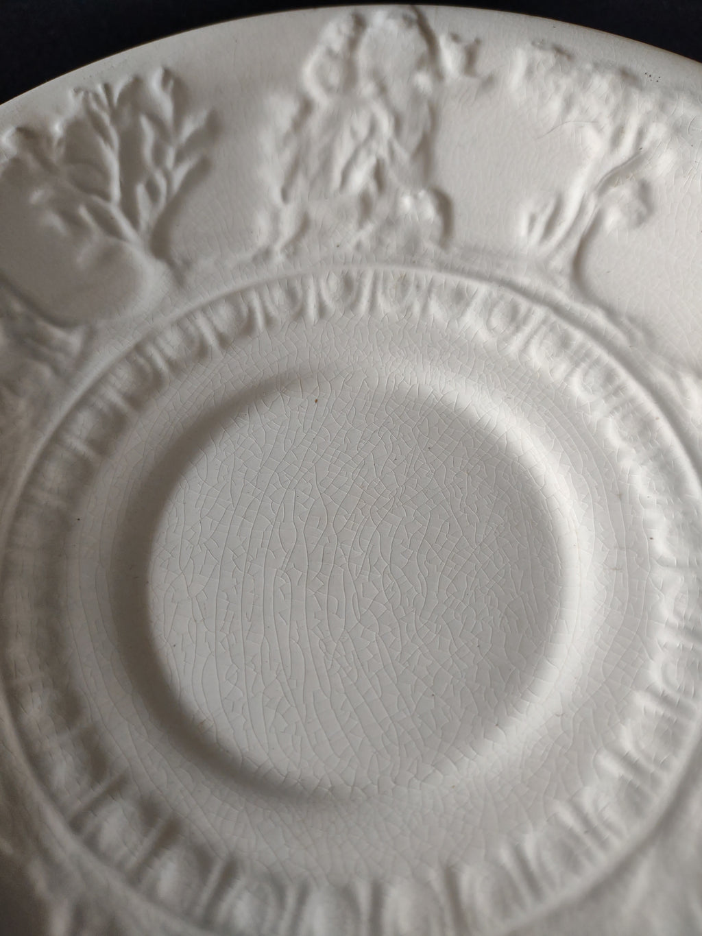 Vintage T G Green Teacup Saucer White Ironstone Hunt Club IMPERFECT (Lot 5664)
