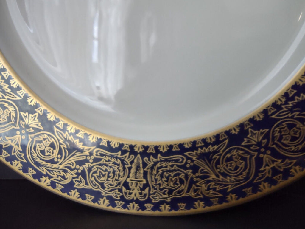 Alvin USA Heavy Ornate Gold Trim Cobal Blue Dinner Plate 10-1/8" (lot 722)