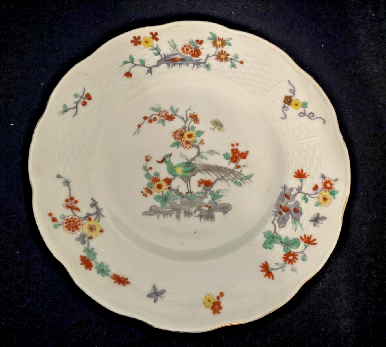 Haviland Limoges France Gold Trim Pheasant 7-1/2" Dessert Plate (lot 698)