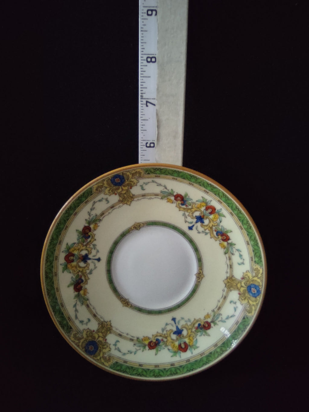 Vintage Minton Windsor Green Saucer Bone China Scroll Work (Lot 5495)