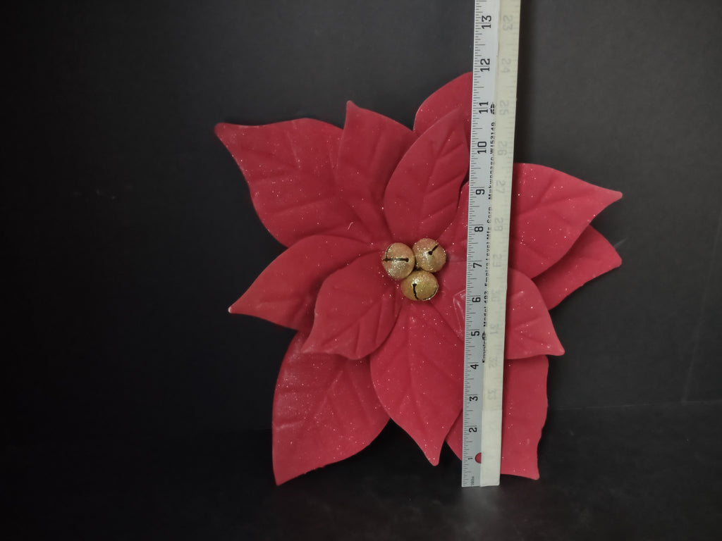 Christmas 13" Metal Poinsettia Flower (lot 3406)