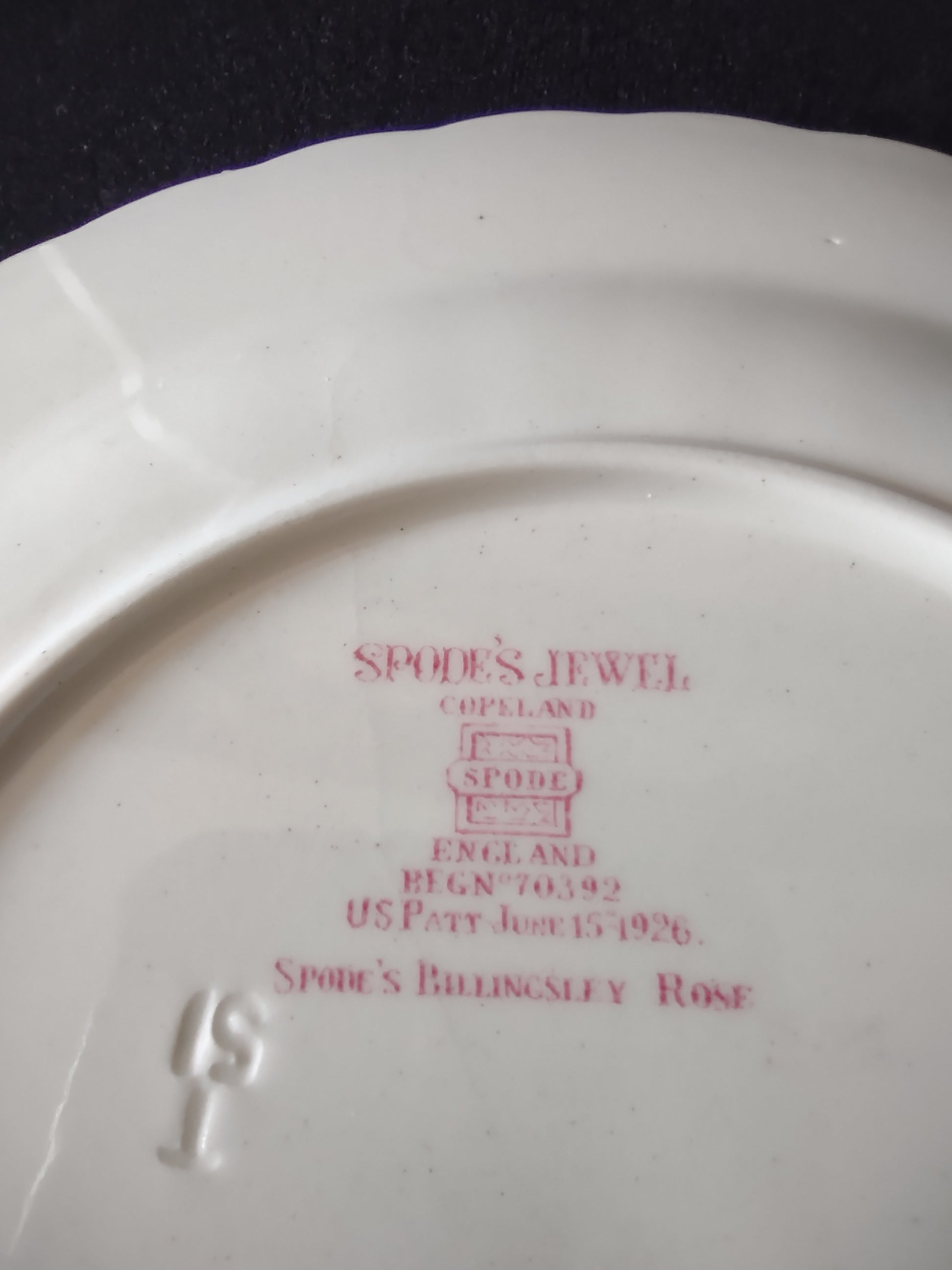 Vintage Spode Countryside Jewel Billingsley Rose Dessert Plate Ironstone(lot5785