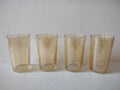 Vintage Carnival Glass Amber Small 4" Drinking Glass x 4 (lot 5167)