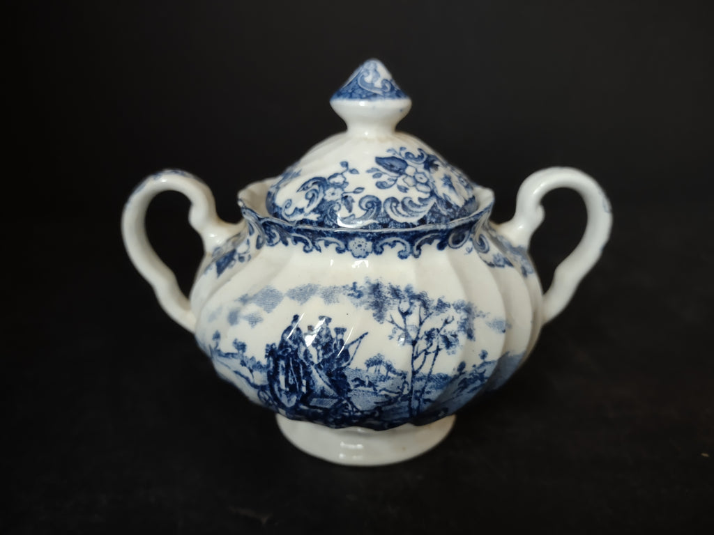Vintage Ironstone Coaching Scenes Johnson Bros Small Sugar Bowl (lot 5563)