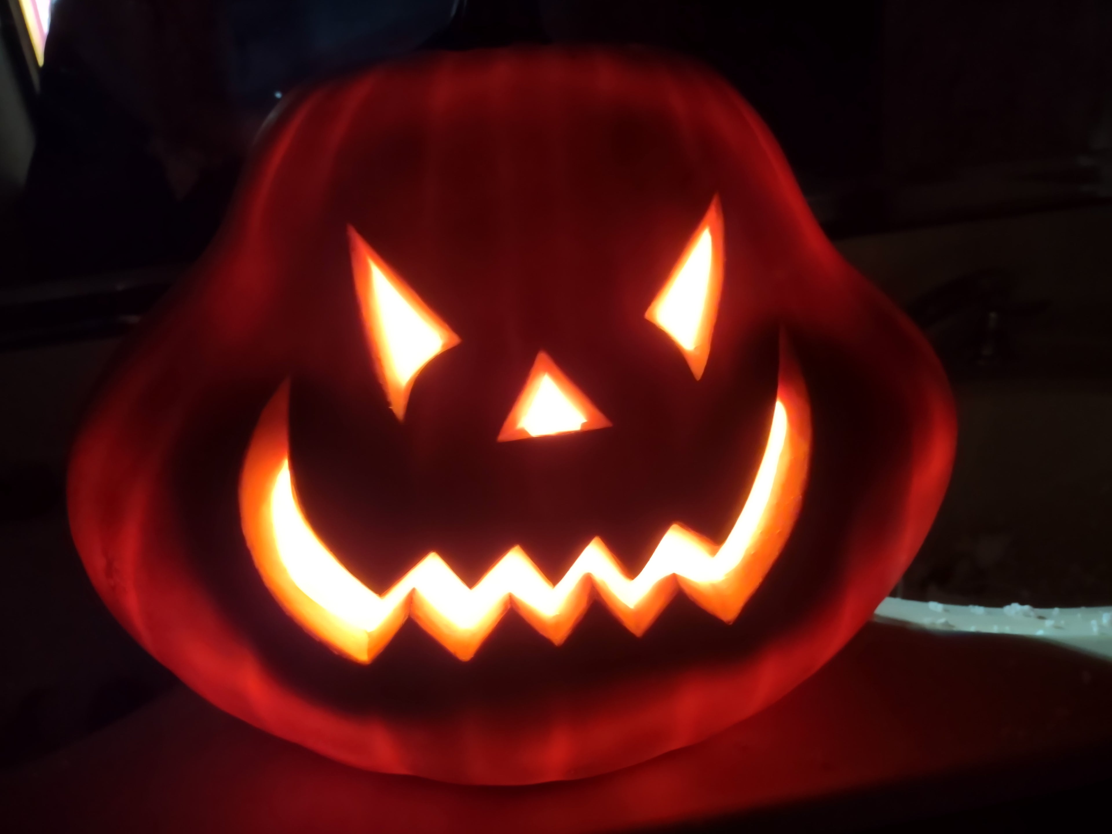 Large 12" Vintage Jack-O'-Lantern Foam Blow Mold Lighted Pumpkin (lot 3014j)